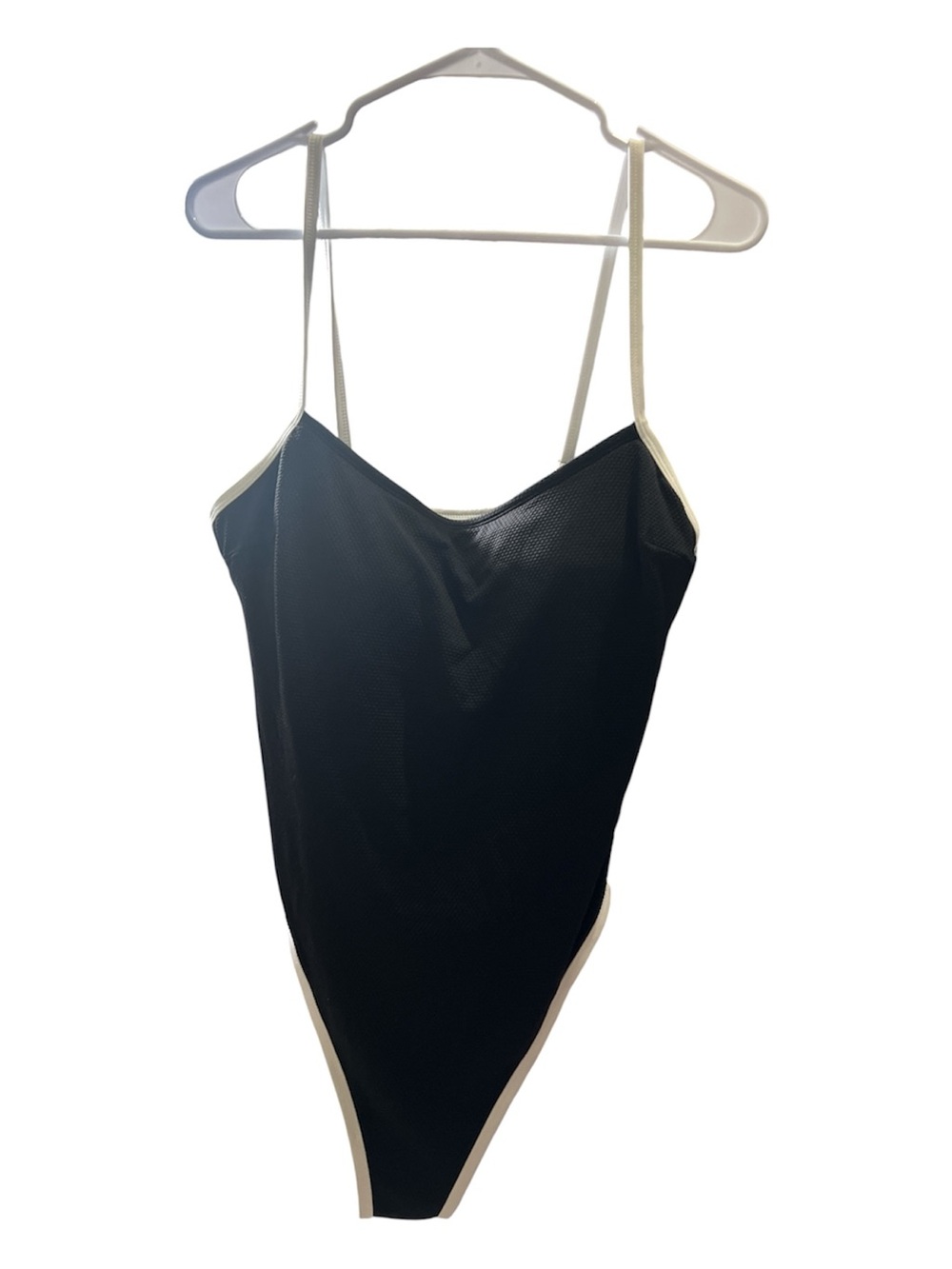 Shade & Shore Black One-Piece with White Trim